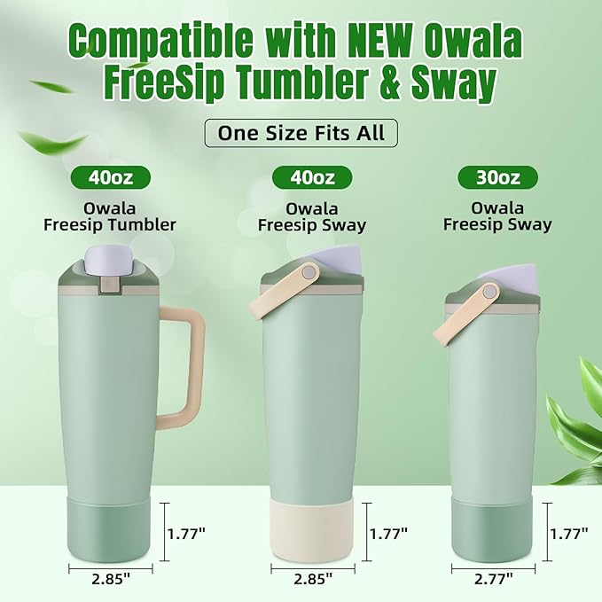 2PCS Silicone Boot Compatible with Owala 30oz & 40oz FreeSip Sway Bottles & Tumblers, Protective Anti-Slip Bottom Cover Sleeve for Freesip Sway Tumbler