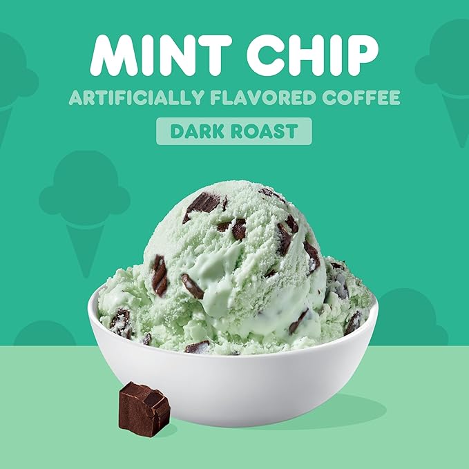 Dunkin’ Mint Chip Artificially Flavored Coffee, Keurig K-Cup Pods, 10 Count Box (Pack of 6)