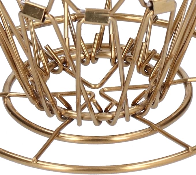 Collapsible Coffee Filter Stand, Gold Stainless Steel Pour Over Coffee Dripper Filter Holder Portable Reusable Coffee Dripper for Traveling, Camping, Hiking, Home, Office