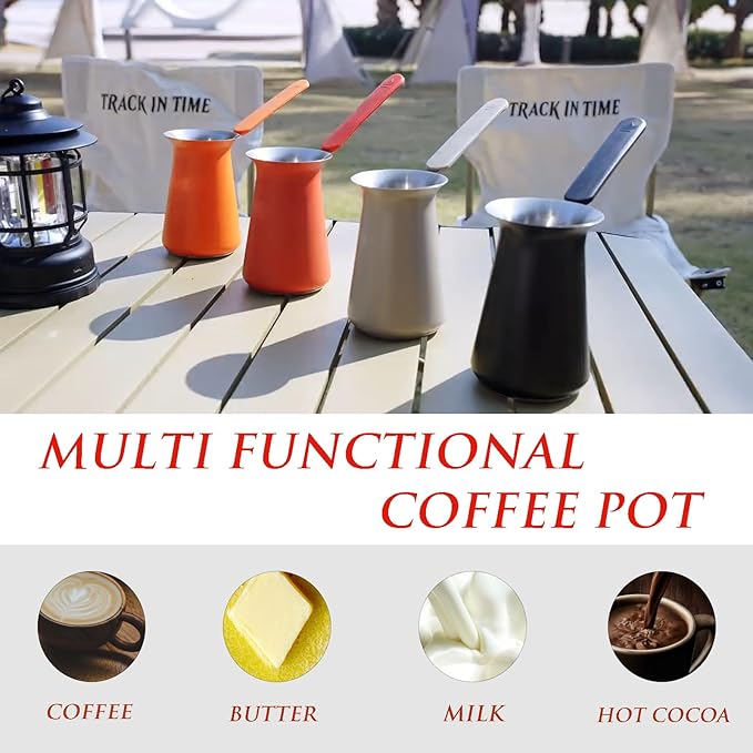 UNISWEET Turkish Coffee Pot - Coffee Maker, Briki Greek Turkish Pot, Arabic Tea Pot, Cezve/Ibrik Coffee Pot for Stovetop(400 ml,Serves 5)