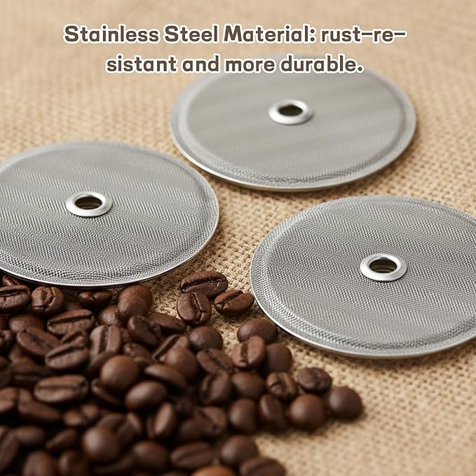 10-Pack Durable Mesh Filters for French Press Coffee Makers,French Press Filter, French Press Screen Replacement, Easy to Clean and Reusable