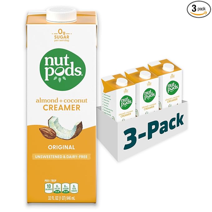 nutpods unsweetened Original Dairy-Free Coffee Creamer - 32oz 3-Pack