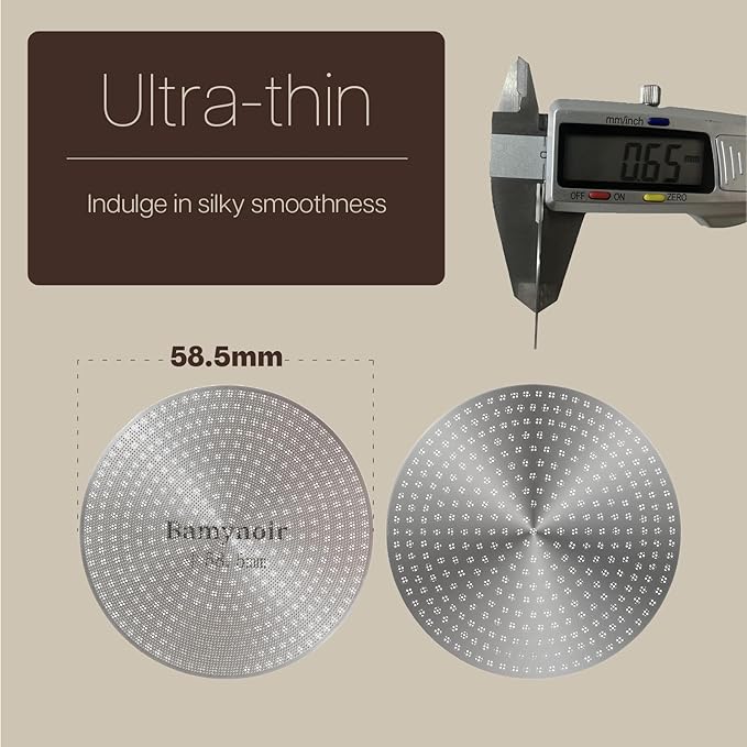 Espresso Puck Screen,58.5mm Puck Screen Compatible With Espresso Portafilter 58mm,Mesh Plate For Coffee Filter Basket,0.65mm Thickness,150μm,Stainless Steel (1 pack 58.5mm)
