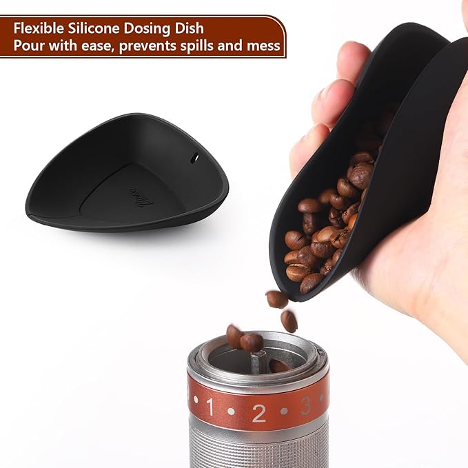 Bincoo Flexible Silicone Coffee Dosing Cup - No-Spill Bean Pouring for Grinders, Pepper & Spice Mill Funnel, Multi-Use Weighing & Pouring Tool, Kitchen Prep Measuring Dish, Set of 4