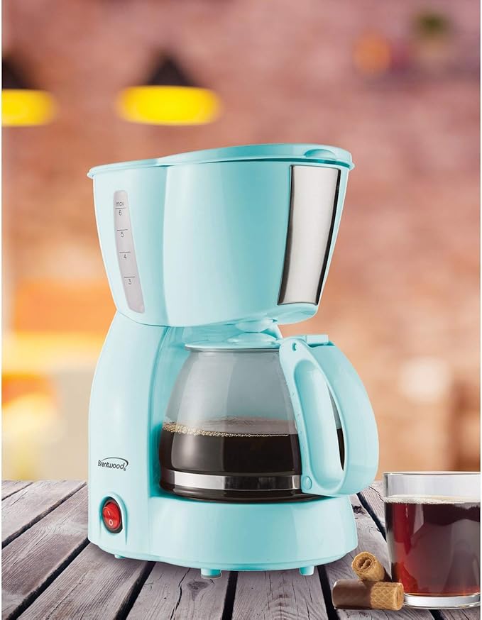 Brentwood TS-213BL 4 Cup Coffee Maker, Blue (Pack of 4)