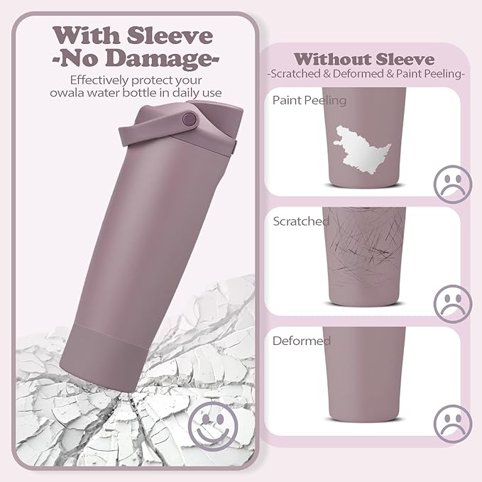 2PCS Silicone Boots for Owala 30oz & 40oz FreeSip Sway Bottles & Tumblers – Non-Slip, Scratch-Resistant, Stability Enhancer for Owala Accessories (Spring Revival)