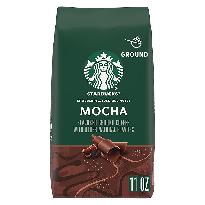 Starbucks Ground Coffee, Flavored Hot or Iced Coffee, Mocha, 11 oz