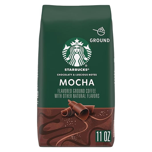 Starbucks Ground Coffee, Flavored Hot or Iced Coffee, Mocha, 11 oz