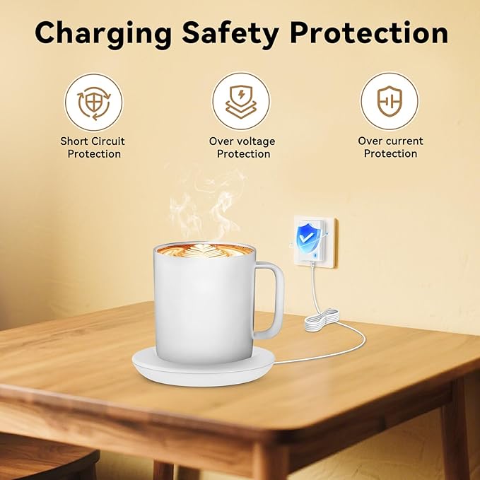 Replacement Charging Coaster 2 for Temperature Control Smart Mug 2,Mug1,Cisain Mug Power Cord Compatible with Em/BER Smart Cups (White)