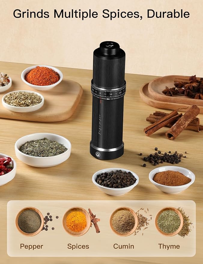 SavoraVoy Manual Pepper Grinder & Pepper Mill - Heavy-Duty All-Metal Construction with External Adjustment, Premium Mechanical Design for Home & Restaurant Use