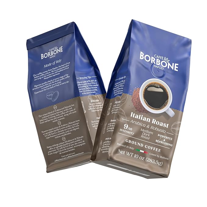 Caffè Borbone Italian Roast Blend, Medium Roast Ground Coffee, 10 oz bag (3 Pack)