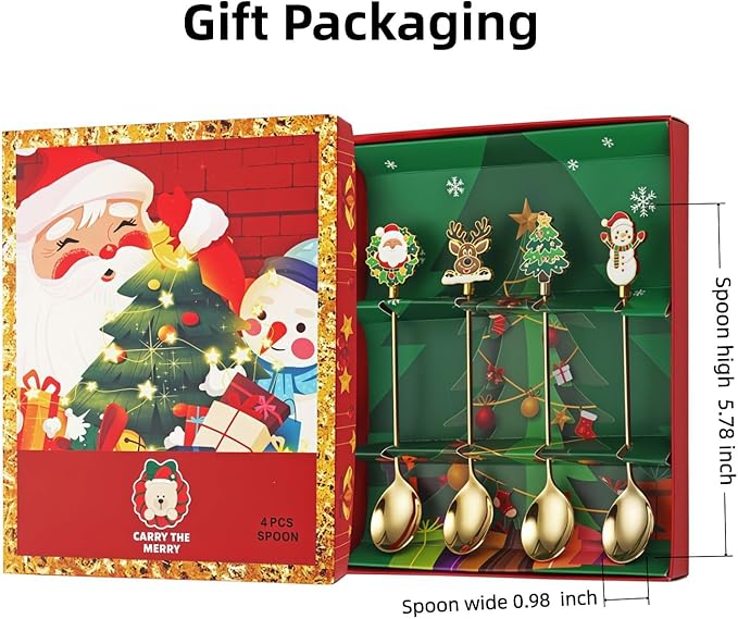 Coffee Spoons & Tea Spoons Set of 4 |Premium 5.6 Inch Stainless Steel Small Spoon | Hot Tea and Cold Dessert Stirring Spoon | Coffee Bar Accessories & Kitchen Decor | Hostess Gifts