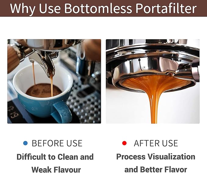 58mm Bottomless Portafilter for CASABREWS Ultra, Bottomless Portafilter with 58mm Puck Screen Compatible for CASABREWS 4700Gense, 5700Series Espresso Machine, Stainless Steel Filter Holder and Filter