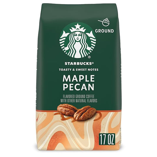 Starbucks Ground Coffee, Flavored Hot or Iced Coffee, Maple Pecan, 17 oz