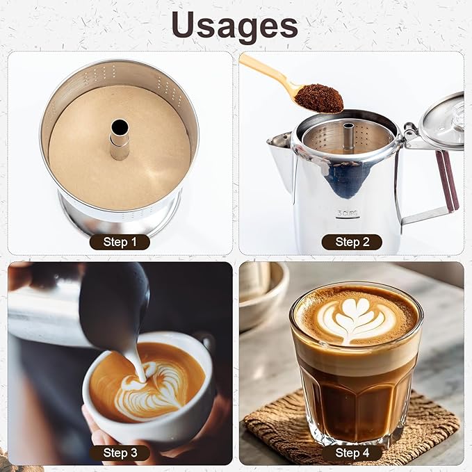 400Pcs Percolator Coffee Filters, 3.75in Unbleached Coffee Filter, Natural Disposable Disc Coffee Filters for Percolator Coffee Pot, Coffee Filter for Home Office Camping Use