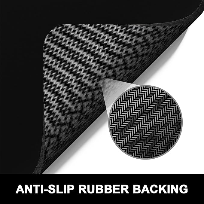 Rnivvi Dish Drying Mat, 16x18" Absorbent Drying Mat for Kitchen Counter, Cute Heat Resistant Dish Drying Pad Anti-Slip Dish Mat Drying Kitchen Mat, Dish Rack Mats for Bar Counter, Jet Black
