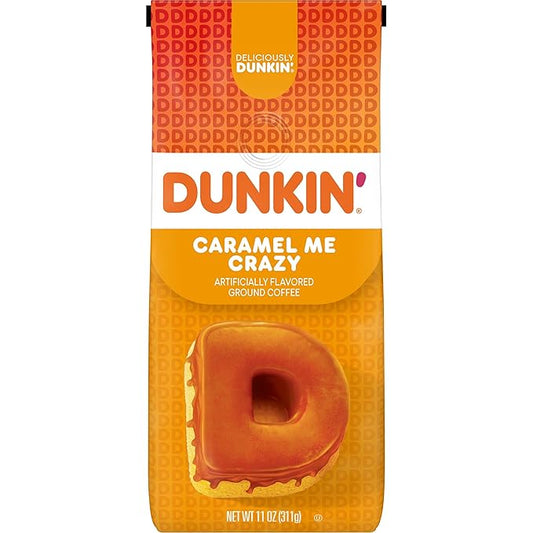 Dunkin' Caramel Me Crazy Flavored Ground Coffee, 11 Ounces