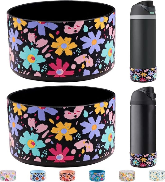 HEYSKAY 2PCS Silicone Boot for Owala Flask Water Bottle Anti-Slip Protective Sleeve for Owala Twist,FreeSip and Flip Stainless Steel Water Bottle BPA-Free Boot Bottom Base