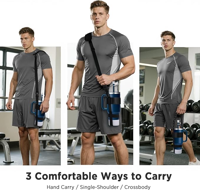 EasyAcc Water Bottle Holder Strap Sling, for Owala FreeSip 24 32 40 oz, Hydro Flask, Cirkul, Yeti, Stanley Flip, Universal Water Bottles, with Carabiner, for Walking Curise Travel (Bottle Excluded)