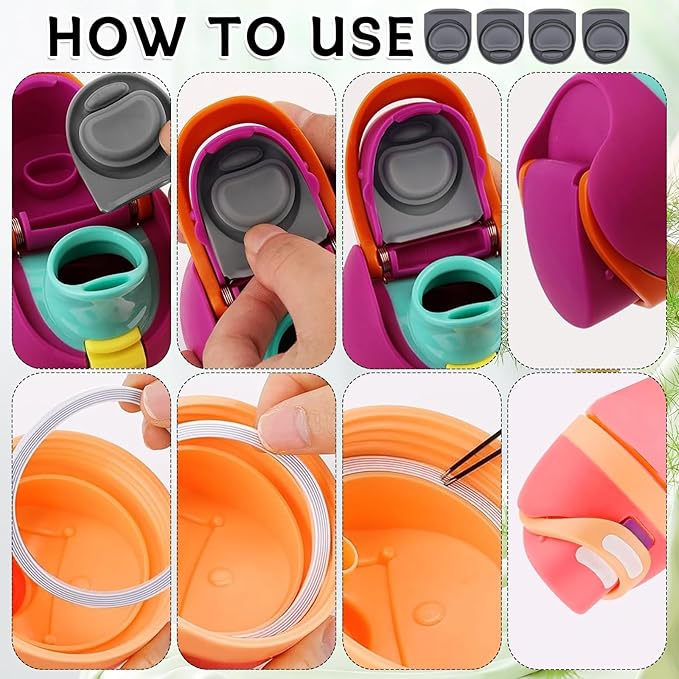 4 Sets Replacement Rubber Stopper and O Ring Gasket Compatible with Owala FreeSip 24oz 32oz,Water Bottle Lid Insert Cap Seal Parts for Owala 16/19/24/32/40oz Mouthpiece Accessories Z4K1