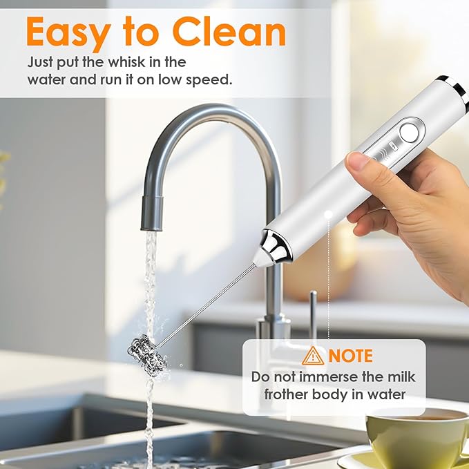 Rechargeable Handheld Milk Frother – 3-Speed Electric Foam Wand for Lattes, Cappuccino & Matcha
