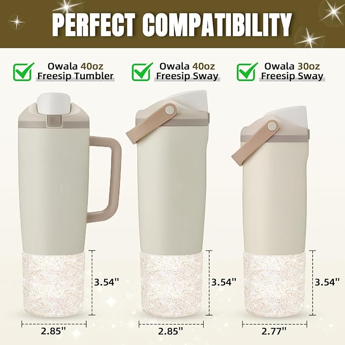 Silicone Higher Boot Compatible with Owala 30oz & 40oz FreeSip Sway Bottles & Tumblers, Large Protection Anti-Slip Bottom Cover Sleeve for Freesip Sway Tumbler and Bottle