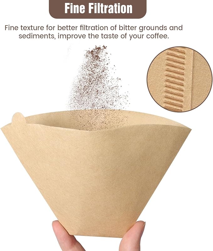 200 Count Cone Coffee Filters #4, Clinuse Unbleached Size 04 Coffee Filters 8-12 Cup, Disposable Natural Paper Filters, No.4 Cone Filters for Ninja, Cuisinart, Pour Over and Drip Coffee Maker