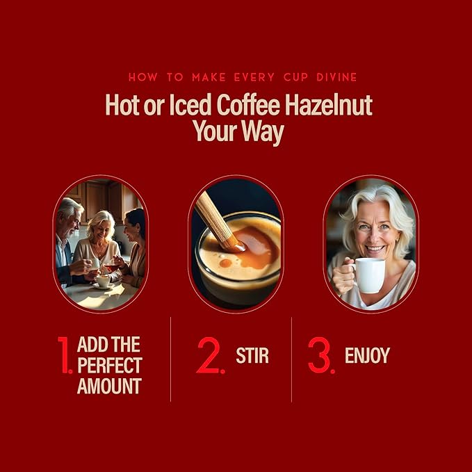 RIO Hazelnut Coffee Syrup, Perfect for Hot or Iced Drinks & Desserts, Warm & Inviting Flavor Sweetened with Pure Cane Sugar, Barista-Grade Flavor Syrups for Coffee Drinks at Home & Work - 700ml