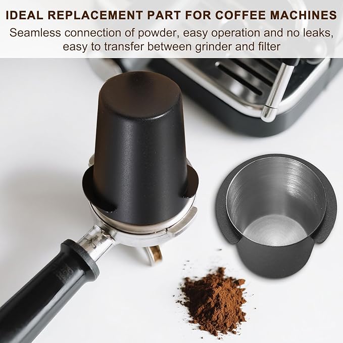 uxcell 51mm Coffee Grinder Powder Cup, Stainless Steel Espresso Coffee Powder Feeder, Espresso Coffee Machine Tools for Coffee Tamper (Silver)