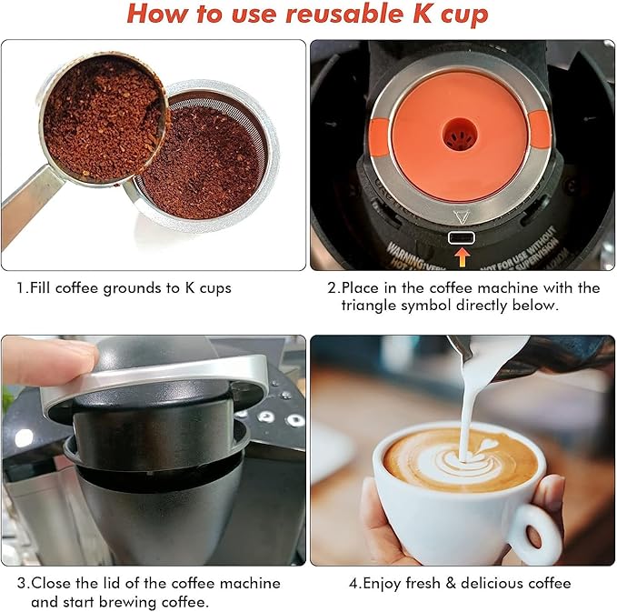 Reusable K Cups coffee pods for Keurig 1.0 and 2.0:Stainless Steel Refillable K Cups- Reusable K Cups for Keurig Coffee Machine SUS 304‌ Non-BPA(1 pack)