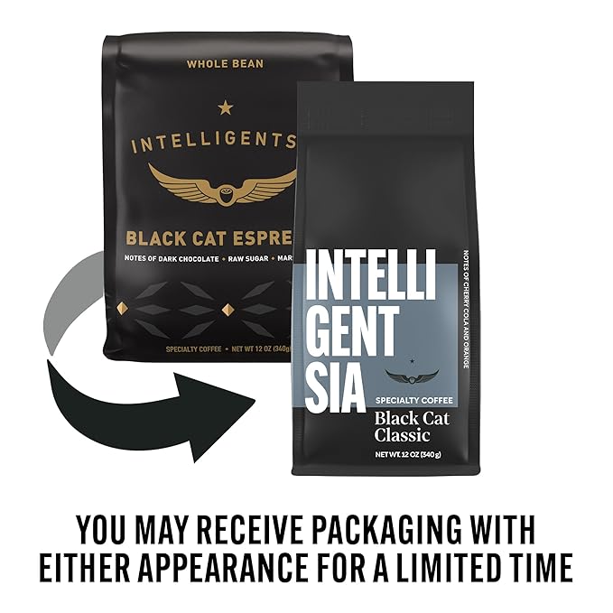 Intelligentsia Coffee, Light Roast Whole Bean Coffee, 100% Arabica Coffee - Black Cat Classic Espresso 12 Ounce Bag