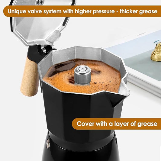 Electric Espresso Coffee Maker - 6 Cup Coffee Pot 300ml Electric Moka Pot, Portable Aluminum Cafeteras Electricas Italian Coffee Maker with Detachable Base, Coffee Machine, Gift for Coffee Lovers