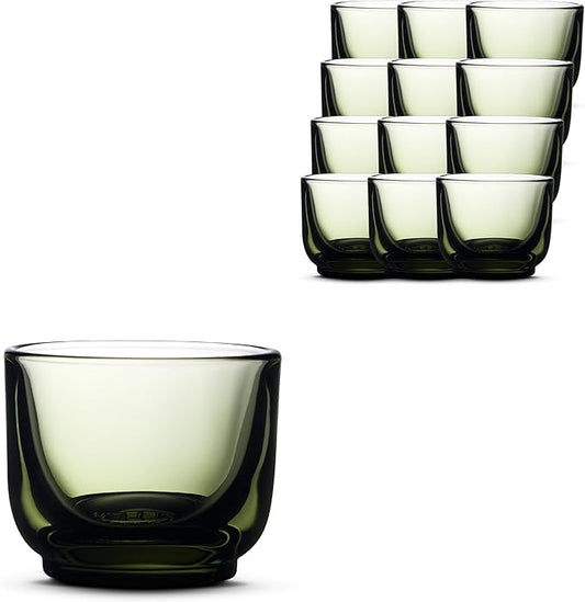 Fellow Pirch Espresso Glasses 3.5 oz Artisanal Cups, Set of 12, Dishwasher Safe Coffee Glasses for Espresso Shots & Latte Art – Woodland