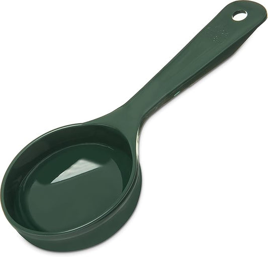 Carlisle FoodService Products Measure Miser Solid Measuring Spoon with Short Handle, 4 Ounces, Green (Pack of 12)