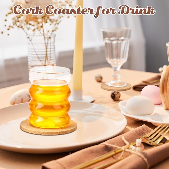 Layhit Cork Coasters for Drinks Absorbent Cork Trivets 4 Inch Bulk Blank Coasters for Kitchen Office Dishes Plate Wine Glass Cup Cottage DIY Crafts(400 Pcs,Round)