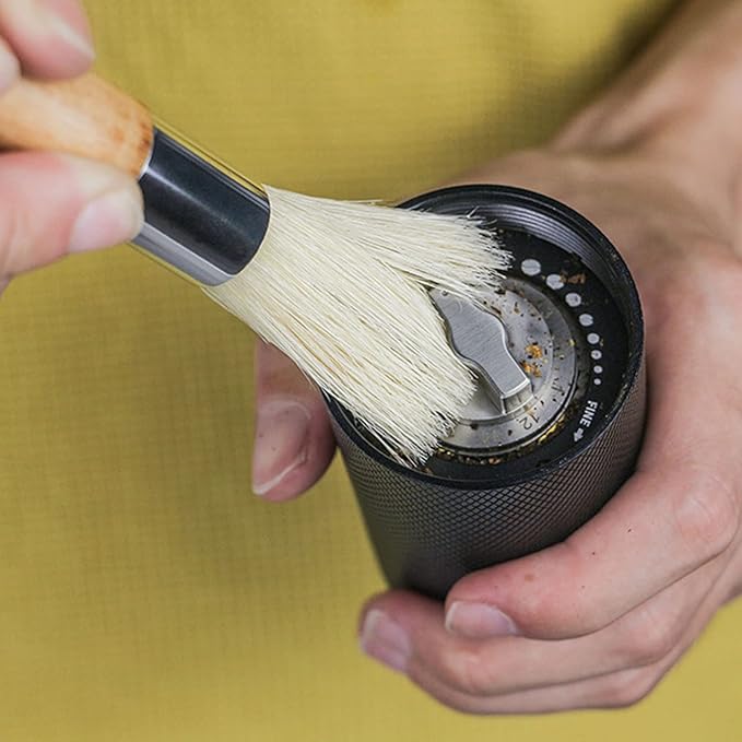 Coffee Grinder Cleaning Brush,with Beech Handle,Pig Hair Brush for Coffee Machine Cleaner,for Grinder Maintenance
