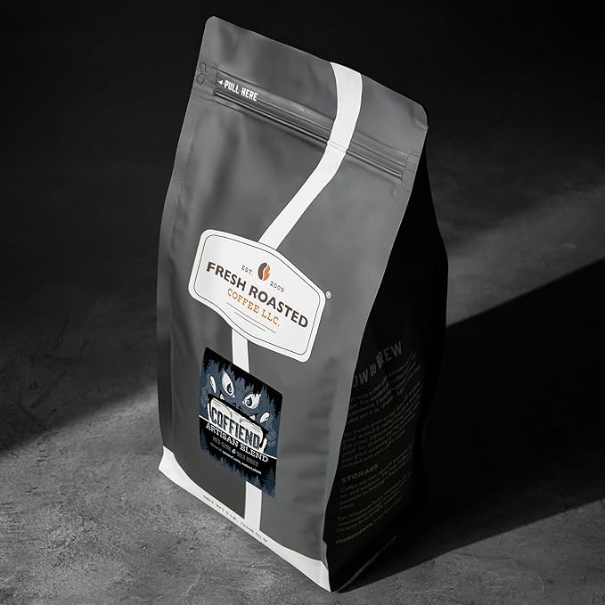 Fresh Roasted Coffee, Coffiend, 5 lb (80 oz), Med-Dark Roast, Kosher, Whole Bean