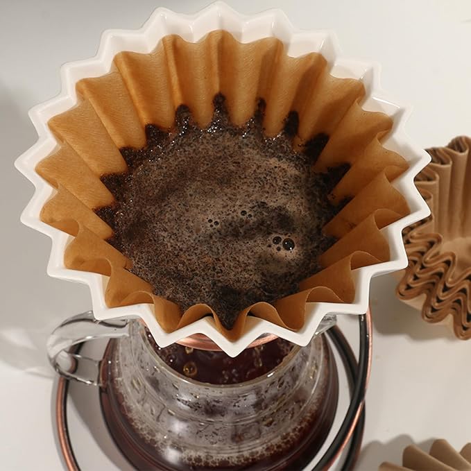 1-4 Cup Natural Basket Coffee Filter, 100 Count Unbleached Coffee Filters Paper for Single Serve Coffee Maker, Small Pour Over and Drip Pot, Mini Coffee Travel Brewer