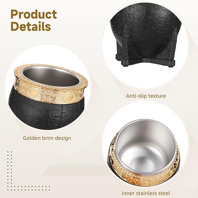 2PCS Yerba Mate Cup, 6 oz Stainless teel Mate Cup with Straw, Double Wall Vacuum Insulated Yerba Mate Gourd for Traditional Mate Tea Drinking (Black)