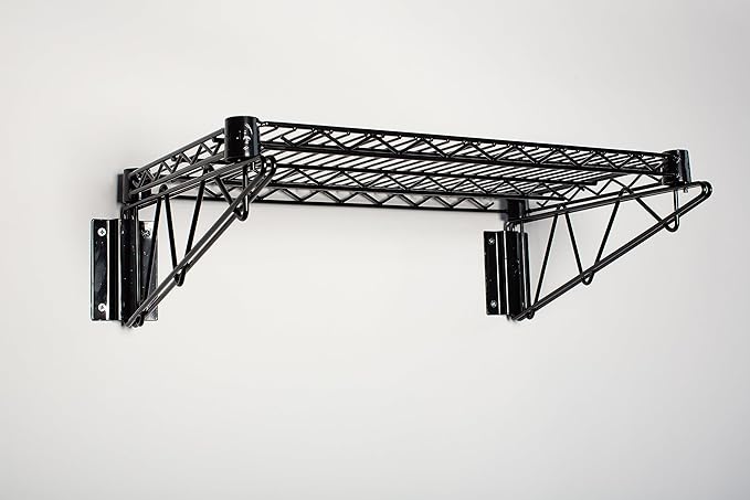 Omega 14" Deep x 60" Wide x 7" High Fixed Black Wall Mount Shelving Kit