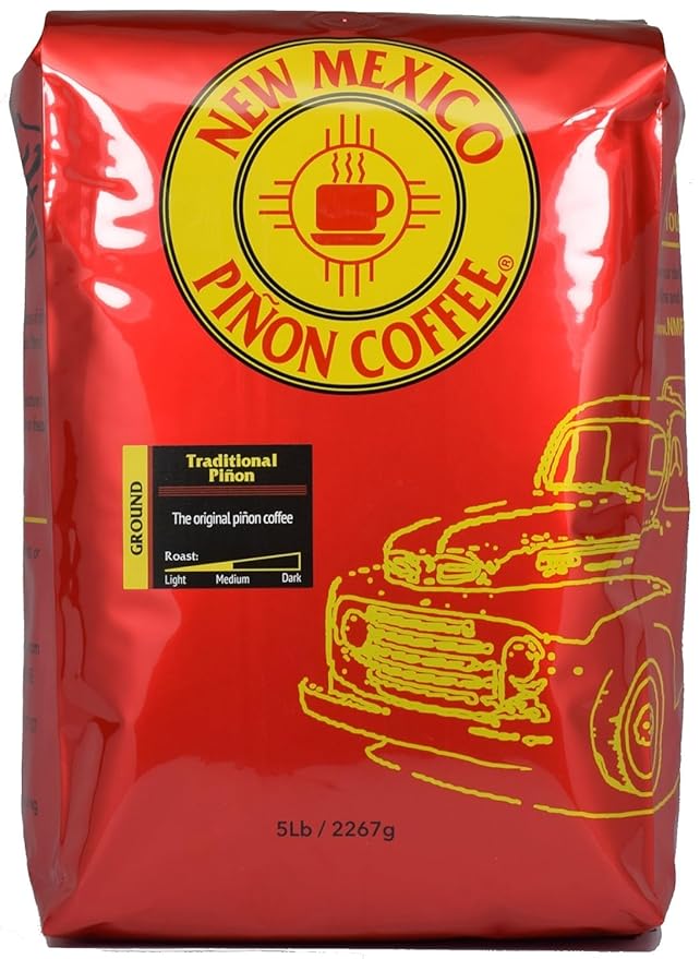 New Mexico Piñon Coffee Naturally Flavored Coffee (Traditional Piñon Ground, 5 pound)