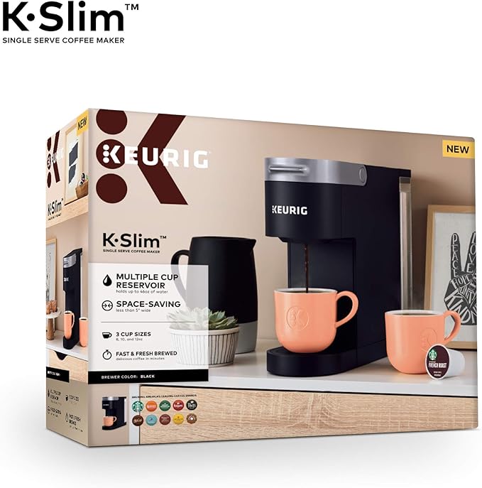 Keurig K-Slim Maker with Green Mountain Coffee Roasters Favorites Collection Variety Pack, 40 Count