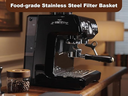 MEION Aluminium Alloy 54mm Bottomless Portafilter Compatible with Breville Barista Express Machines, Sage, Barista Pro, BES870XL, BES880, Espresso Portafilter with 18g Filter Basket & Puck Screen