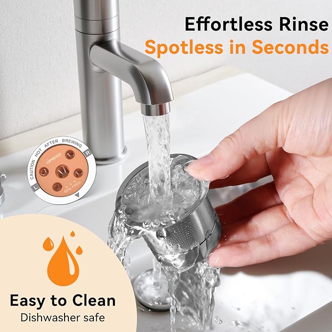 CAPMESSO Reusable K Cups for keurig: Stainless Steel 5-Hole Coffee Pods - Refillable Kcup Coffee Filters Compatible with Keurig K Supreme/K Slim/K-Duo Gen 2 with MultiStream Technology (4 Pack)