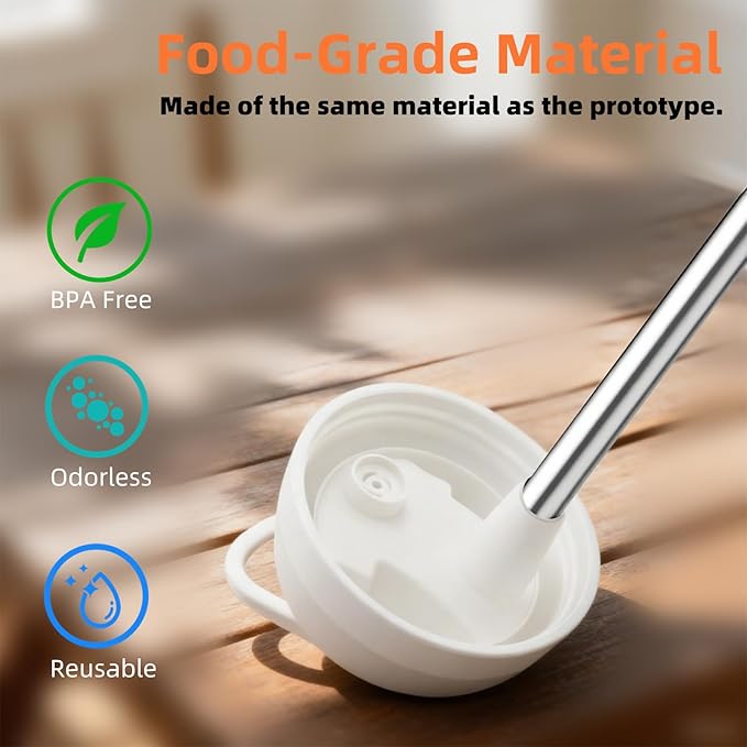 Straw Replacement for Owala Water Bottle 24 oz 32 oz, Reusable Stainless Steel Straws with 1 Cleaner Brush, BPA-free Dishwasher Safe Accessories Compatible with Owala Water Bottle