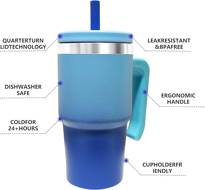 20-OZ Insulated Water Bottle,Insulated Stainless Steel Tumbler,Reusable Cold Drink Thermos,BPA-Free, Double-Wall Stainless Steel Water Bottle (Royal Blue, 20, Fluid Ounces)