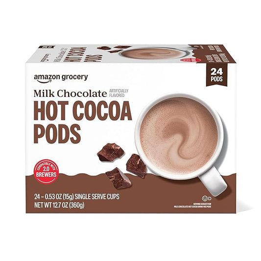 Happy Belly Hot Cocoa Pods, Milk Chocolate, 24 Count