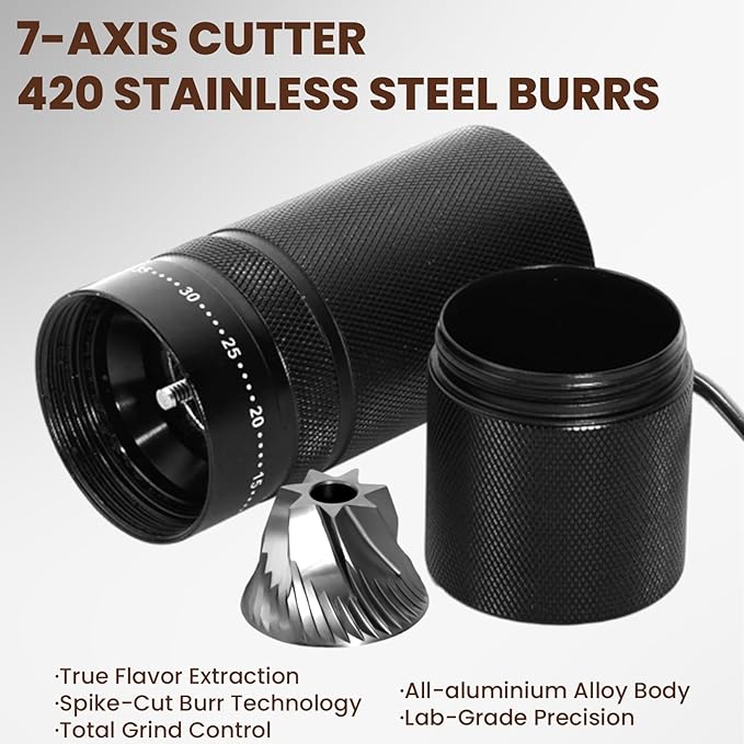 Manual Coffee Grinder with 60 Adjustable Settings, Portable Hand Coffee Bean Mill with 28g Capacity, Stainless Steel Conical Burr Coffee Bean Grinder for French Press, Pour Ove,Gifts for Coffee Lovers
