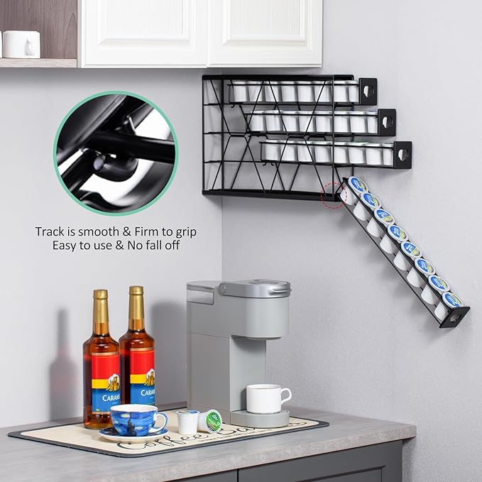 Flagship K Cup Holder for Keurig Pods Coffee Pod Storage 4 Tier K Cup Drawer Organizer for Counter (32 Pods Capacity)