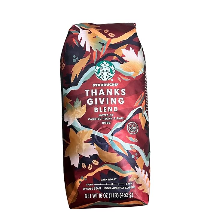 Starbucks Thanksgiving Blend Whole Bean Coffee 1 Pound (16 ounces), Packaging may vary